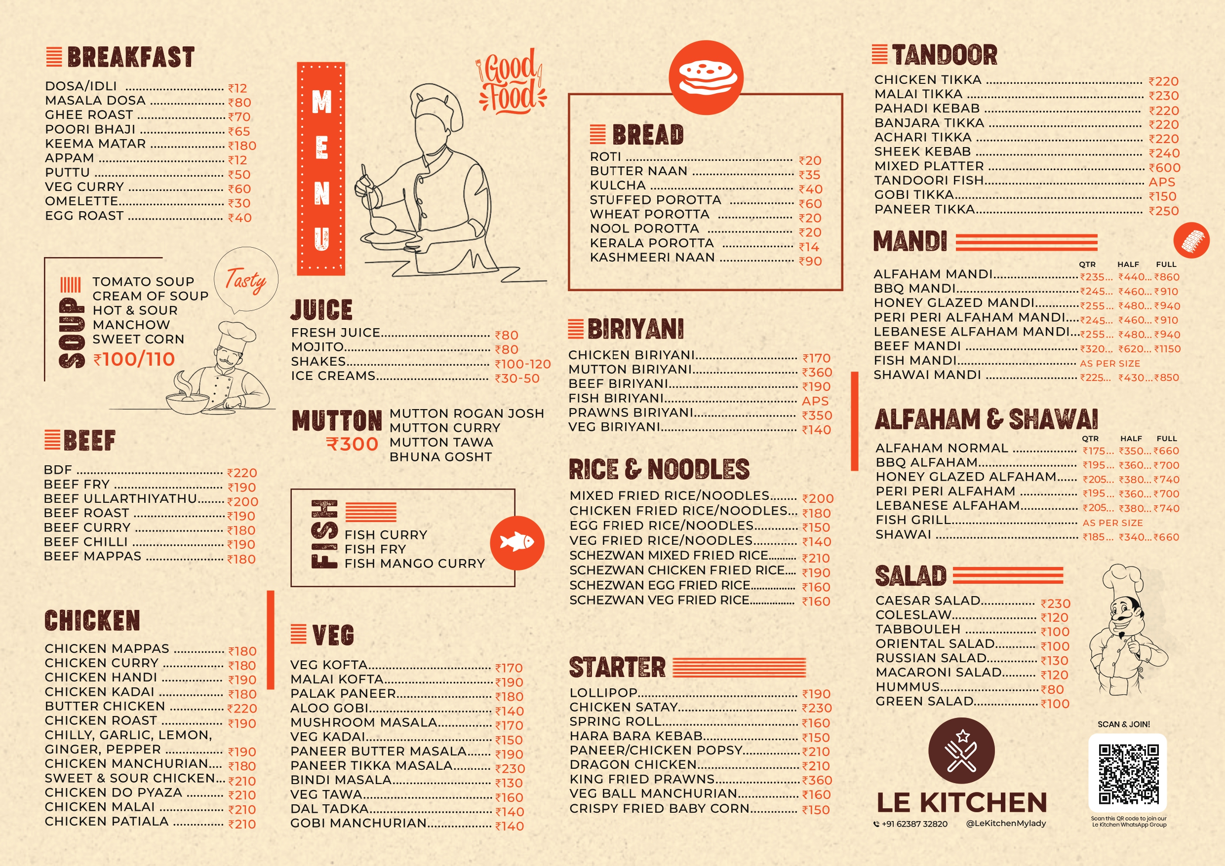Le Kitchen Menu